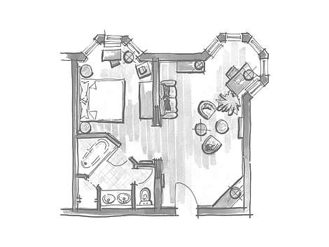 Example of room layout Country Home Suite