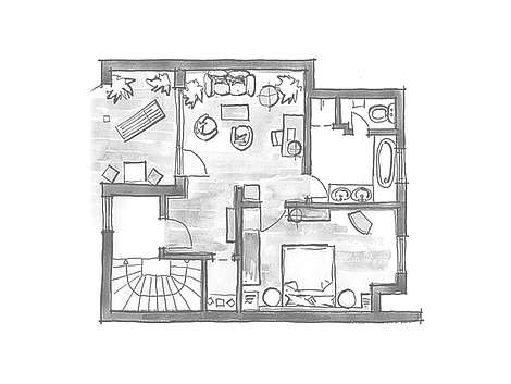 Example of room layout Loggia Suite