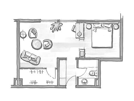 Example of room layout Junior Suite